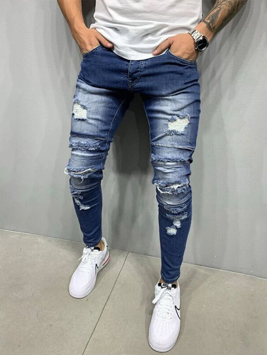 Men Wash Ripped Skinny Jeans - Premium Men Jeans from ZOETOP BUSINESS CO., LIMITED - Just $66.99! Shop now at Nick's Bay Company