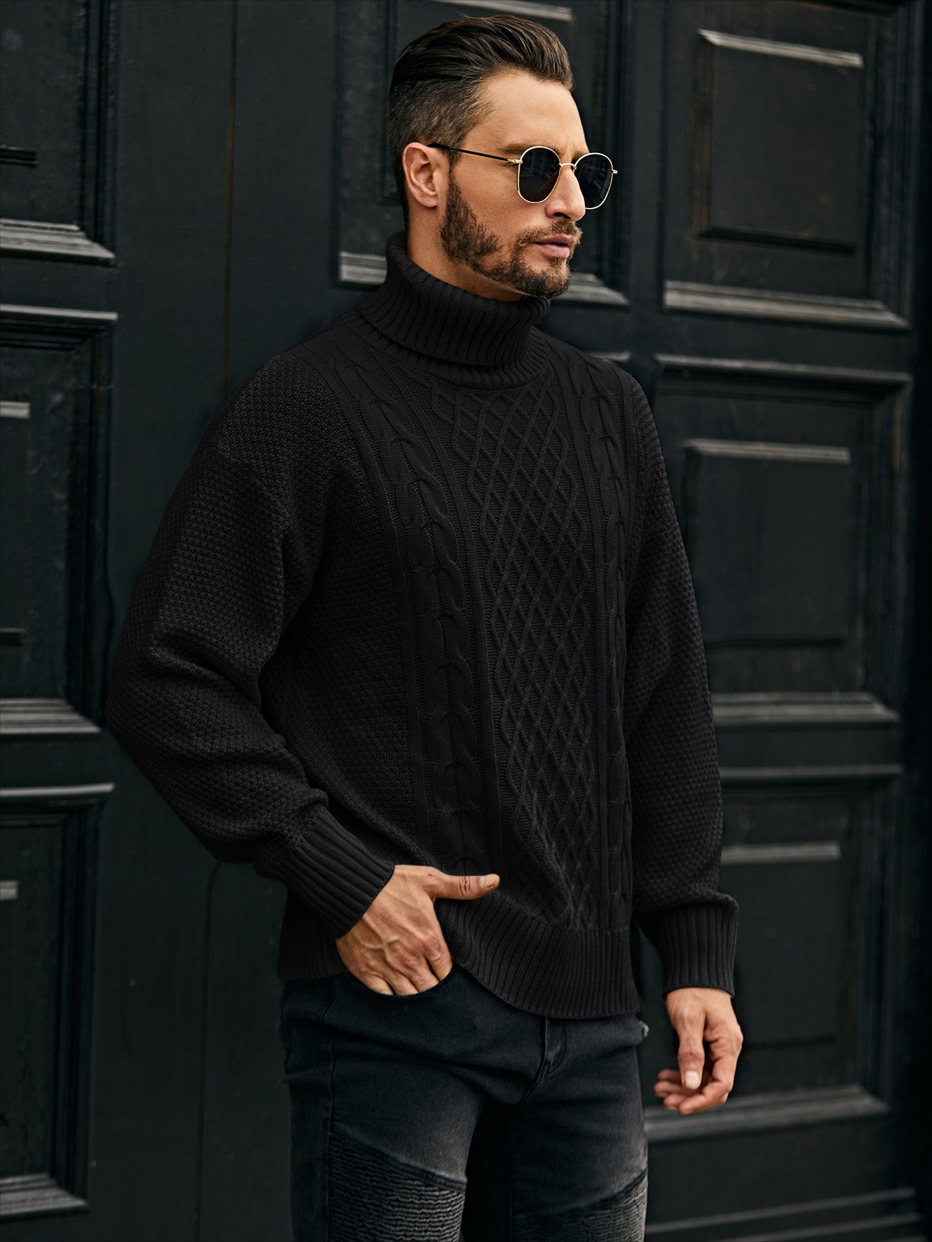 Men Turtleneck Cable Knit Sweater - Premium Men Sweaters from ZOETOP BUSINESS CO., LIMITED - Just $59.49! Shop now at Nick's Bay Company