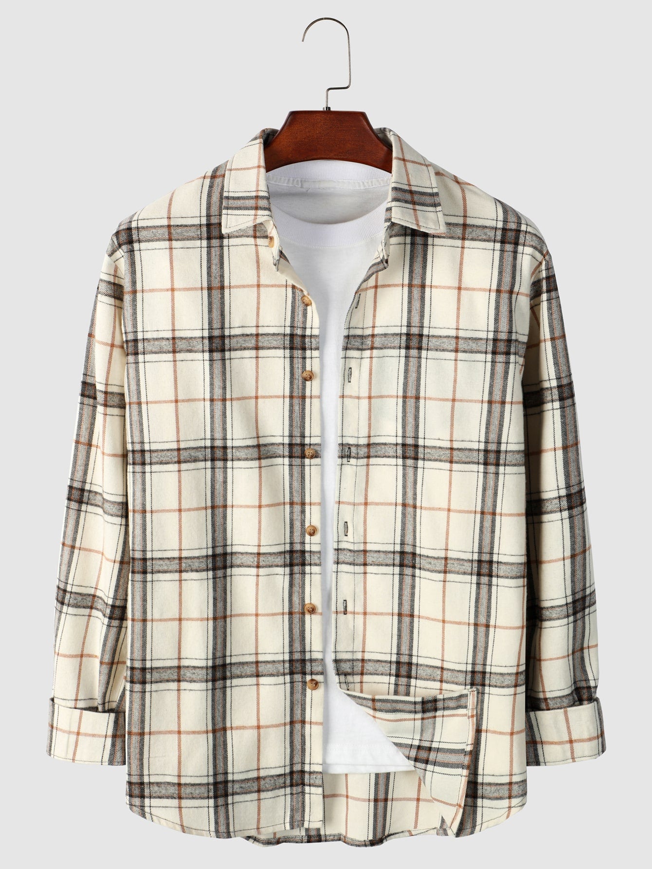 Men Plaid Button Through Shirt Without Tee - Premium Men Shirts from ZOETOP BUSINESS CO., LIMITED - Just $45.99! Shop now at Nick's Bay Company