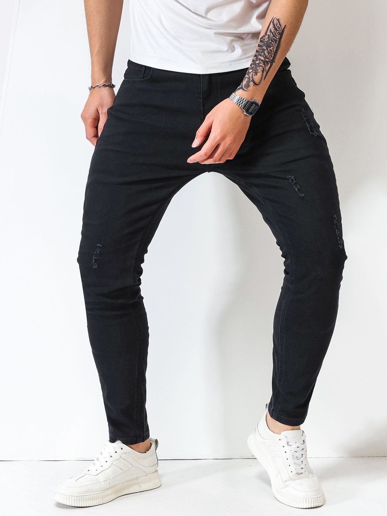 Men Solid Ripped Jeans - Premium Men Jeans from ZOETOP BUSINESS CO., LIMITED - Just $58.49! Shop now at Nick's Bay Company