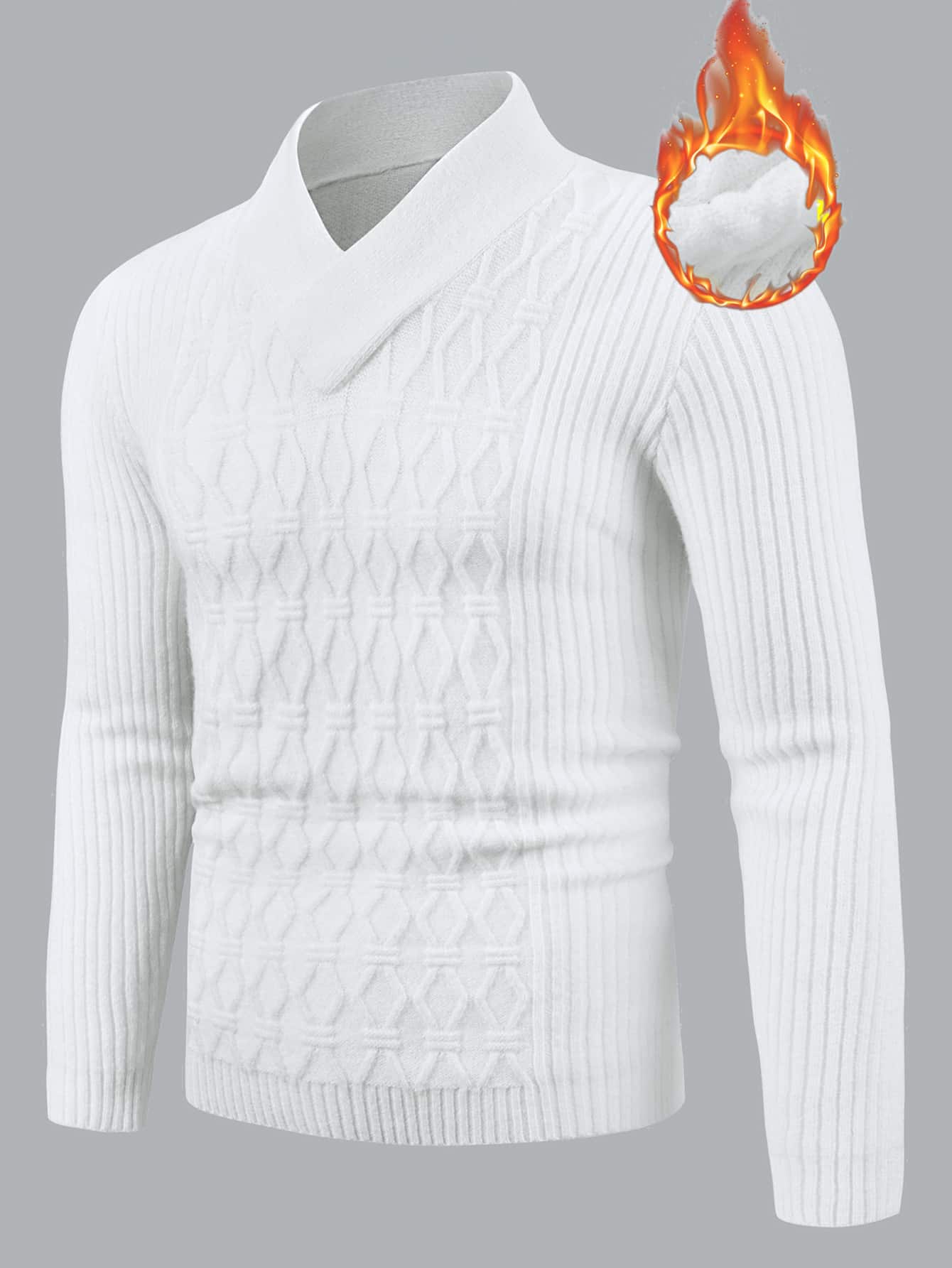 Men Rib Knit Thermal Lined Sweater - Premium Men Sweaters from ZOETOP BUSINESS CO., LIMITED - Just $57.49! Shop now at Nick's Bay Company