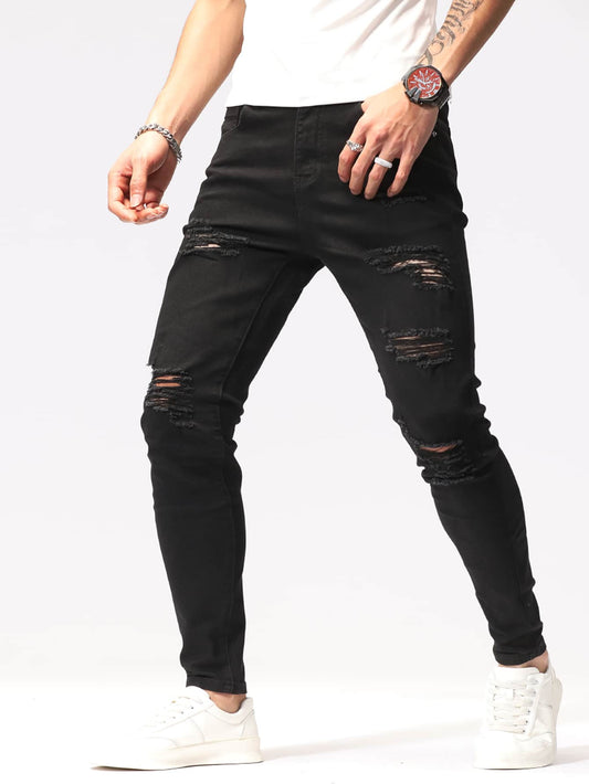 Men Ripped Skinny Jeans - Premium Men Jeans from ZOETOP BUSINESS CO., LIMITED - Just $58.00! Shop now at Nick's Bay Company