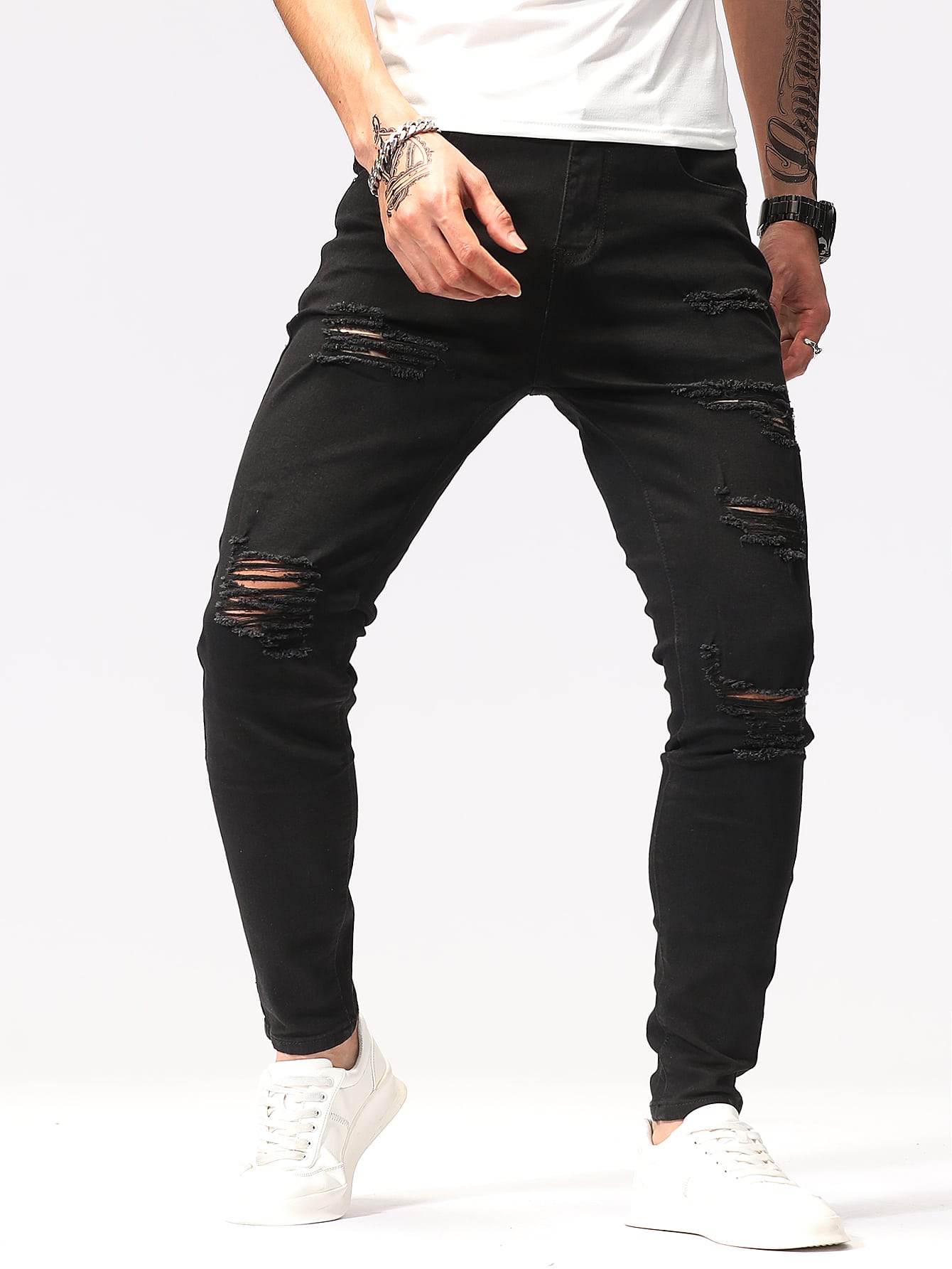 Men Ripped Skinny Jeans - Premium Men Jeans from ZOETOP BUSINESS CO., LIMITED - Just $58.00! Shop now at Nick's Bay Company