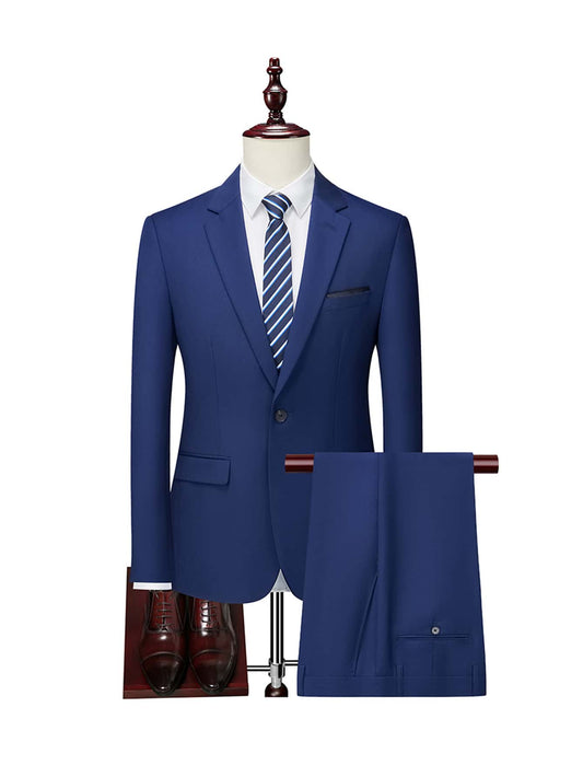 Men 1pc Single Button Blazer & 1pc Suit Pants - Premium Men Suits from ZOETOP BUSINESS CO., LIMITED - Just $199.99! Shop now at Nick's Bay Company