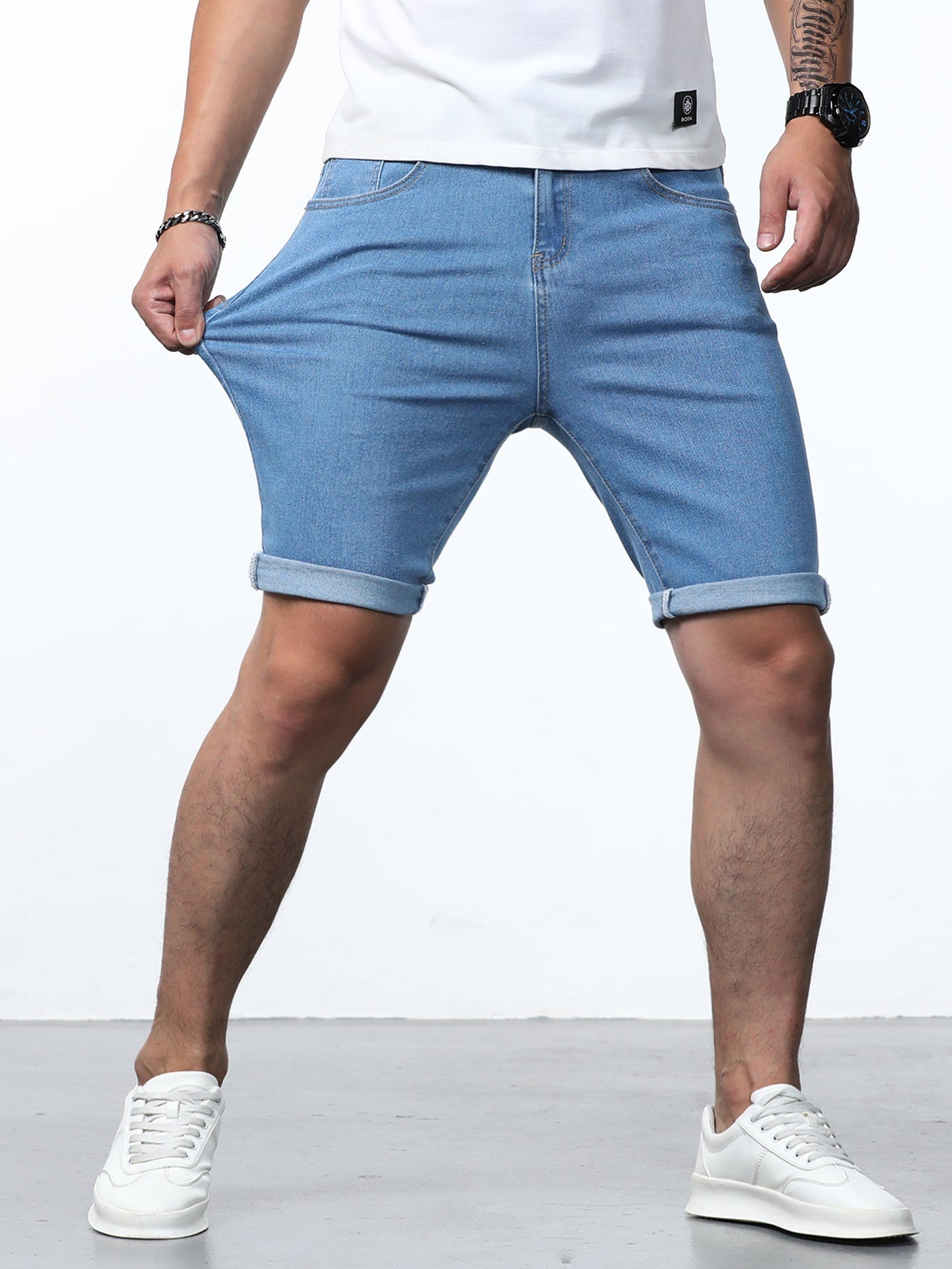 Men Slant Pocket Bermuda Denim Shorts - Premium Men Denim Shorts from ZOETOP BUSINESS CO., LIMITED - Just $44.99! Shop now at Nick's Bay Company