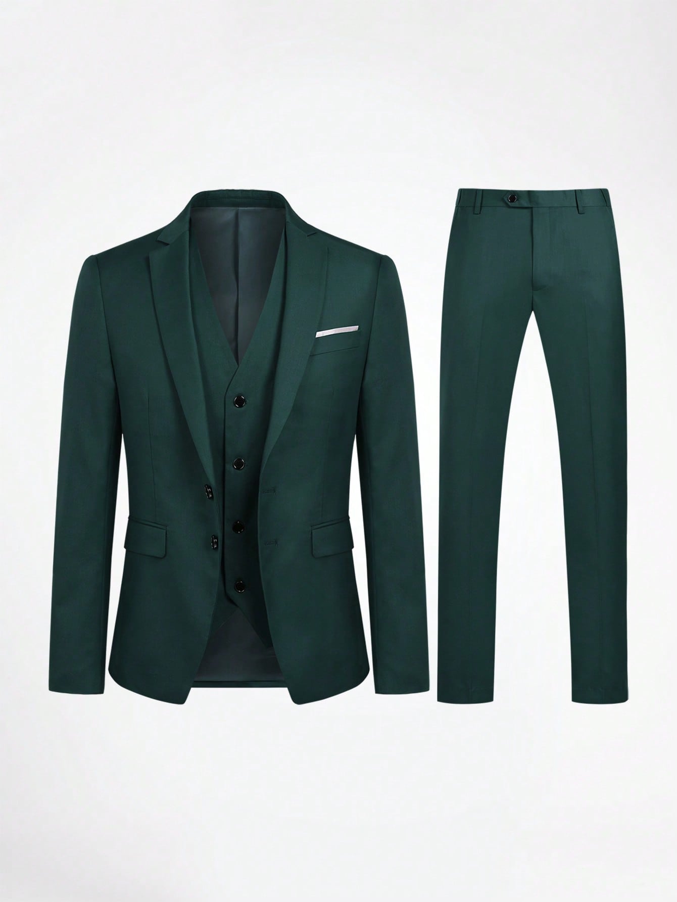 CLOUDSTYLE Men Single Breasted Blazer Vest Pants Suit Set - Premium Men Suits from CLOUDSTYLE - Just $147.99! Shop now at Nick's Bay Company