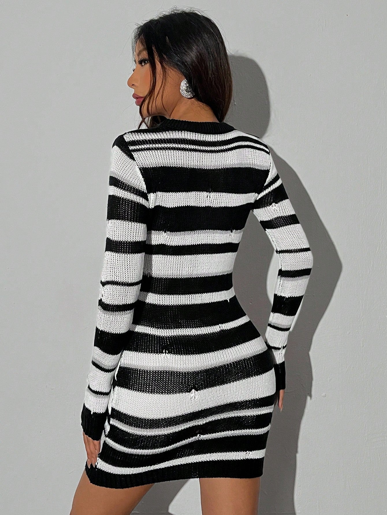 Women’s Striped Knitted Sweater Dress
