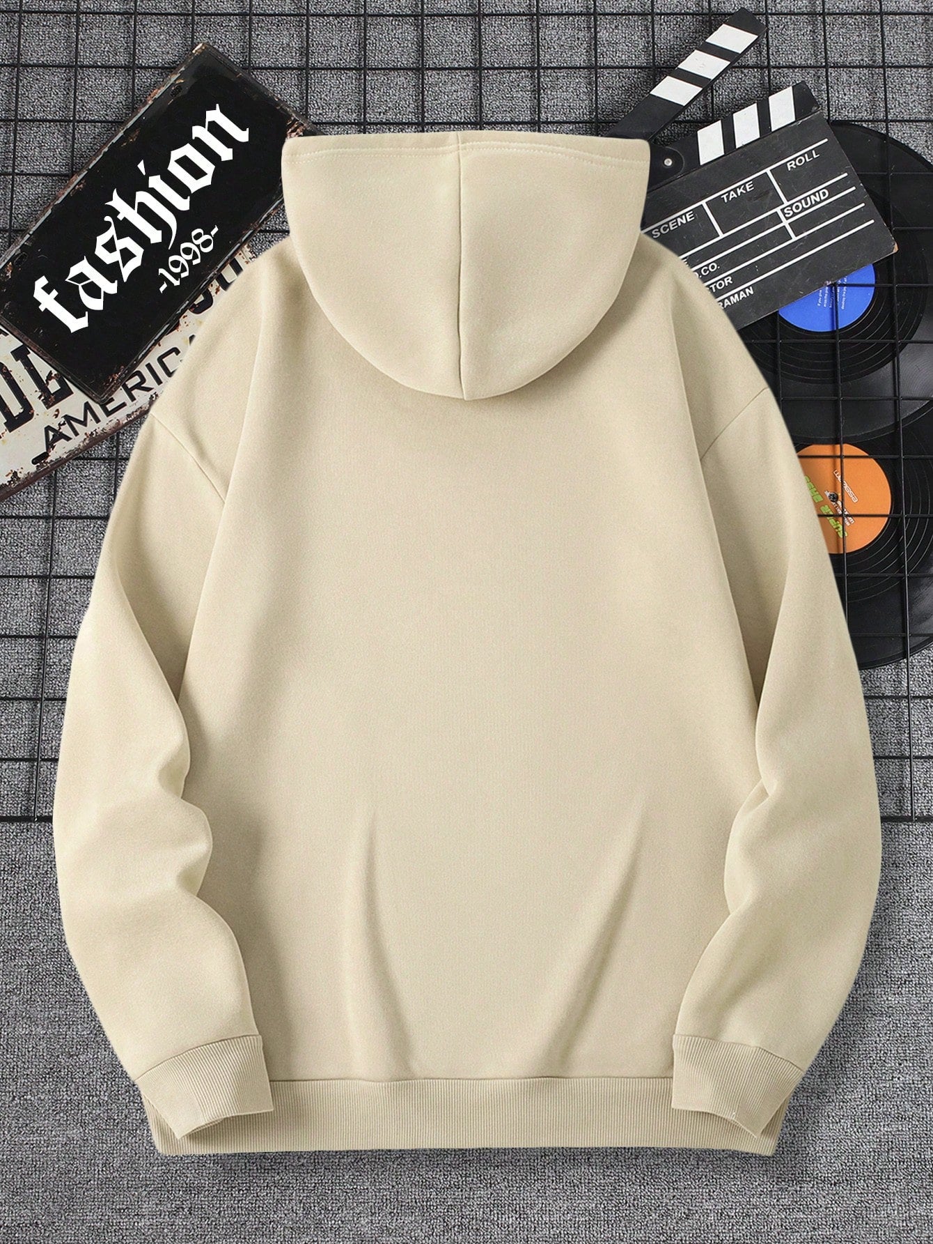 Men's Casual Hooded Sweatshirt With Text Print
