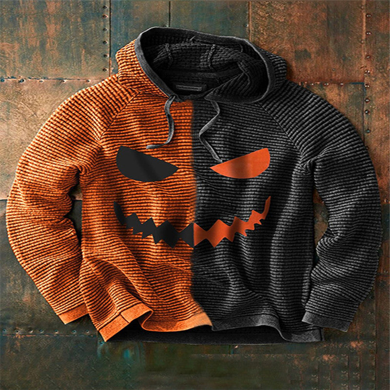 Halloween Men's Pumpkin Digital Print Hoodie