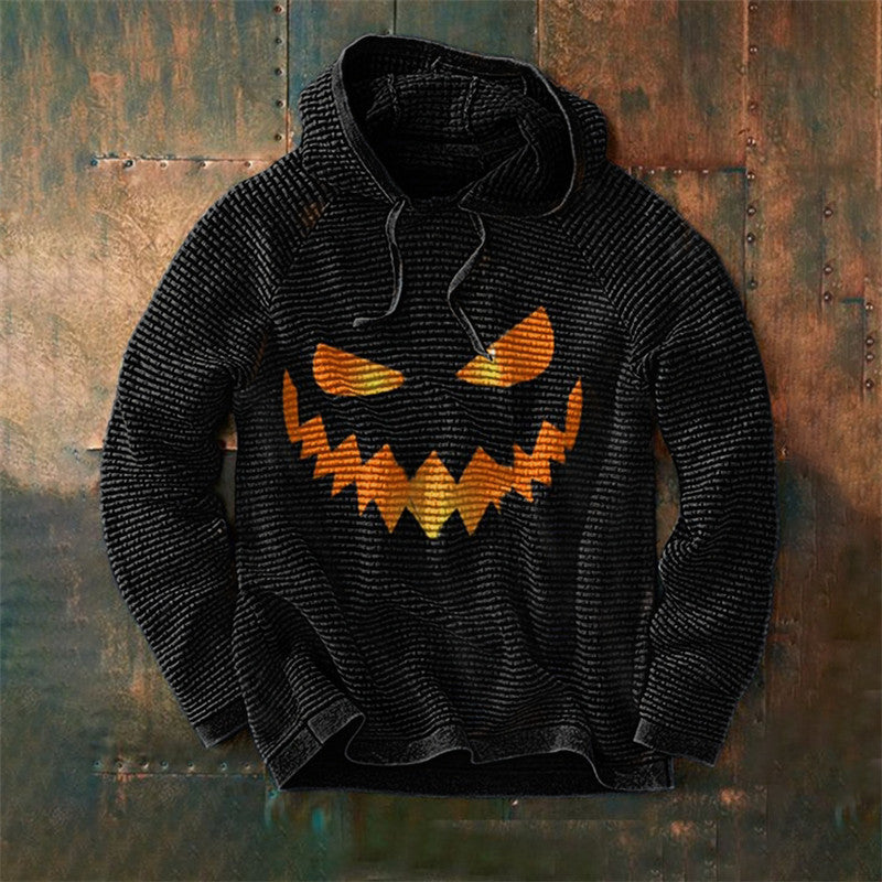 Halloween Men's Pumpkin Digital Print Hoodie
