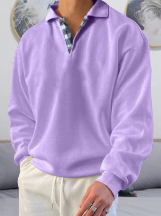 Men's Solid Color Long Sleeve Polo Shirt - Premium  from kakaclo - Just $33.00! Shop now at Nick's Bay Company