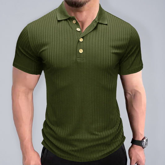 Men's Solid Color Short Sleeve Polo Top - Premium  from kakaclo - Just $37.50! Shop now at Nick's Bay Company
