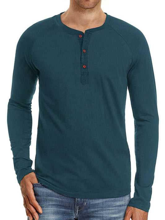 Knitted Round Neck Button Long Sleeve T-Shirt - Premium  from kakaclo - Just $35.75! Shop now at Nick's Bay Company