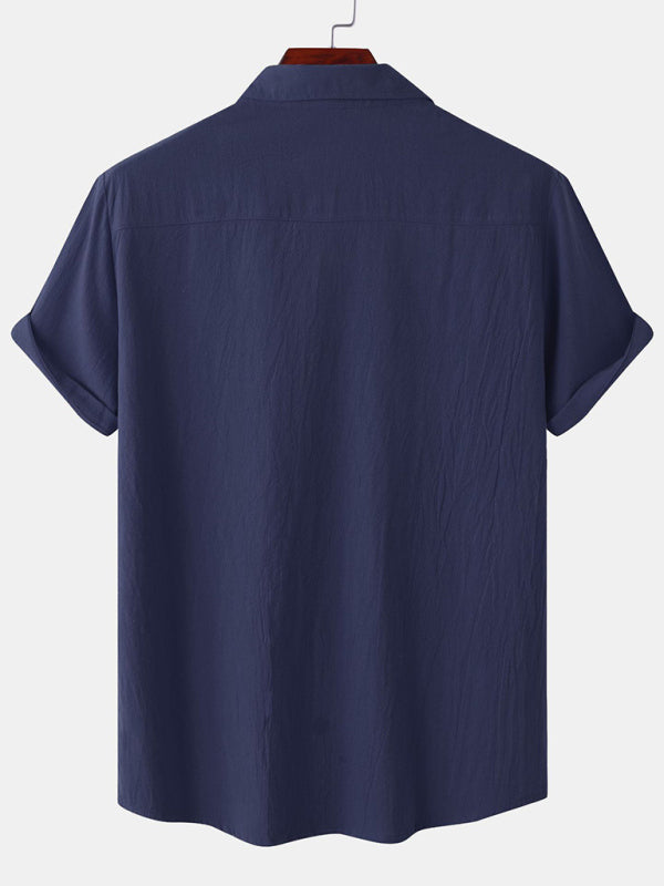 Square Neck Casual Cotton Linen Half Sleeve Shirt - Premium  from kakaclo - Just $32.29! Shop now at Nick's Bay Company