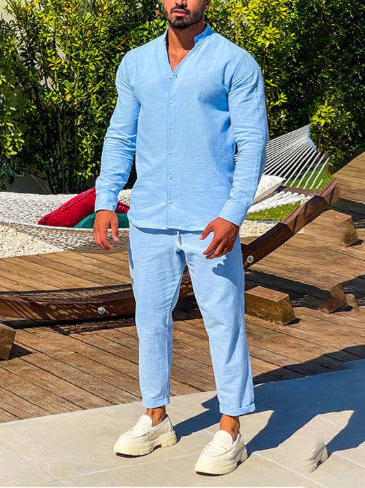 Casual Linen Long-sleeves Two-piece Set - Premium  from kakaclo - Just $61.13! Shop now at Nick's Bay Company