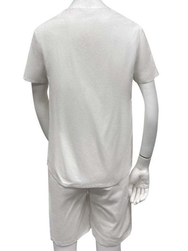 Casual Solid Color Lace-up Beach Cotton Linen Set - Premium  from kakaclo - Just $32.93! Shop now at Nick's Bay Company
