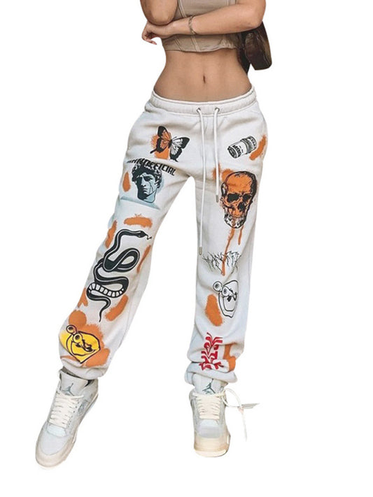 Women's Halloween Print Tie High Waist Trousers - Premium  from kakaclo - Just $26.15! Shop now at Nick's Bay Company