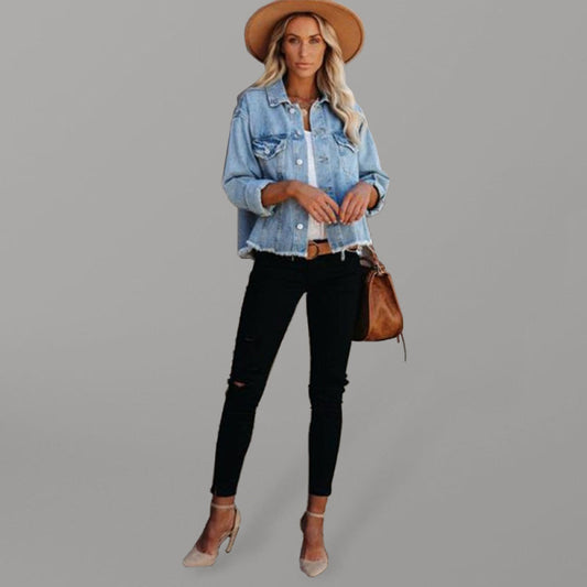 Women's Cropped Denim Jacket - Premium  from kakaclo - Just $46.31! Shop now at Nick's Bay Company