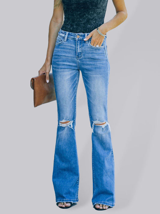 High Waist Ripped Bootcut jeans - Premium  from kakaclo - Just $59.99! Shop now at Nick's Bay Company