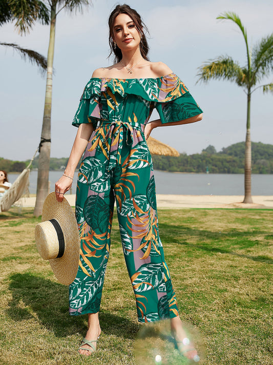 Women's Printed Off-the-shoulder Jumpsuit - Premium  from kakaclo - Just $42.20! Shop now at Nick's Bay Company