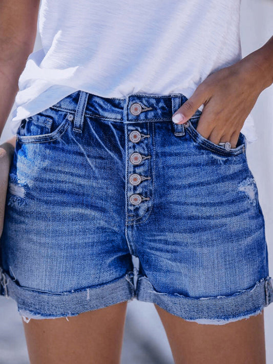 Women's Stretch Ripped Denim Shorts - Premium  from kakaclo - Just $35.75! Shop now at Nick's Bay Company