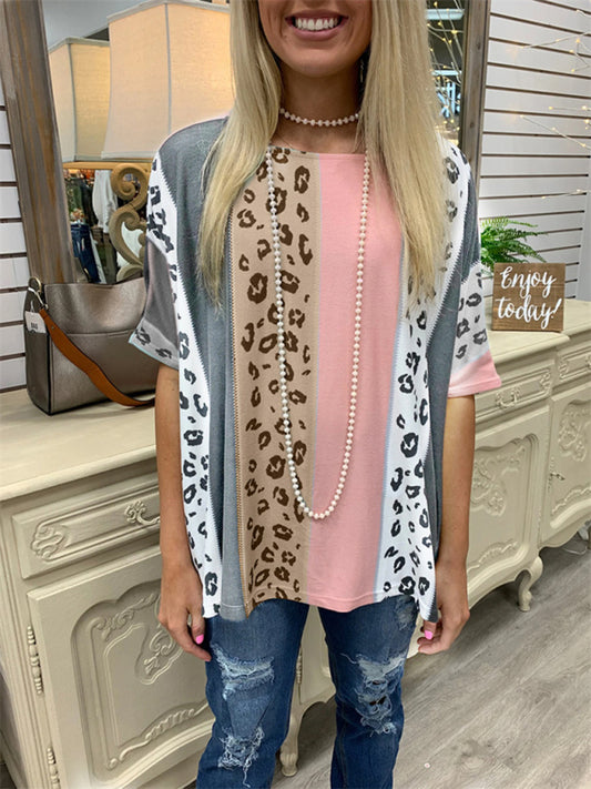 Printed half-sleeve loose casual pullover top - Premium  from kakaclo - Just $27.92! Shop now at Nick's Bay Company